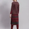 Women Maroon Printed Round Neck Full Sleeve Kurtis - Image 3