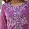 Lavender Georgette Embroidered Straight Kurta - Image 5