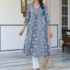 Embroidery Floral A-line Kurta - Image 3