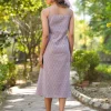 Lavender Pure Cotton Floral Printed A-line Kurta - Image 3