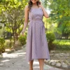 Lavender Pure Cotton Floral Printed A-line Kurta - Image 4