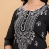 Black Georgette Embroidered Straight Kurta - Image 6