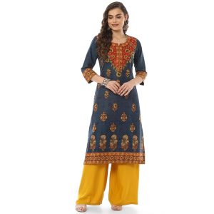 Women's Cotton Solid Regular Kurta