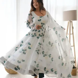 Flower Print Kurti With Dupatta